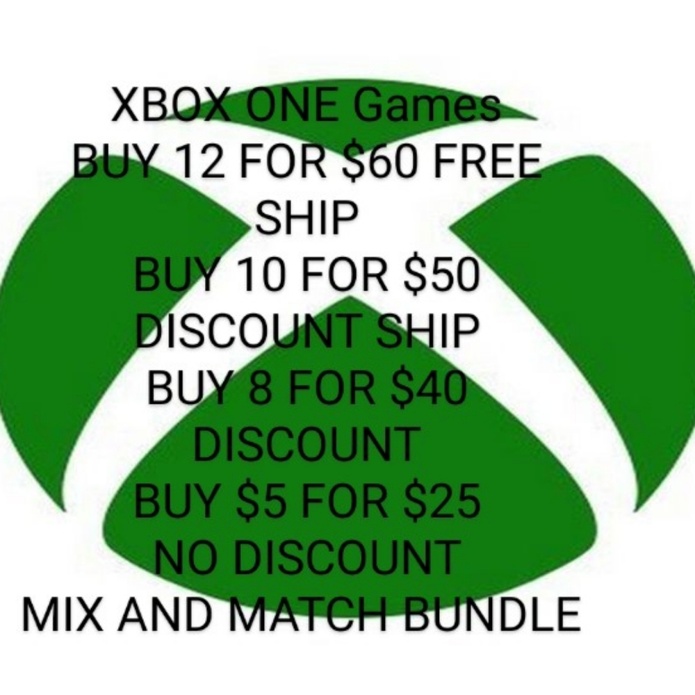 XBOX ONE!! GAMES MIX AND MATCH BUNDLE $5 each only with Bundle